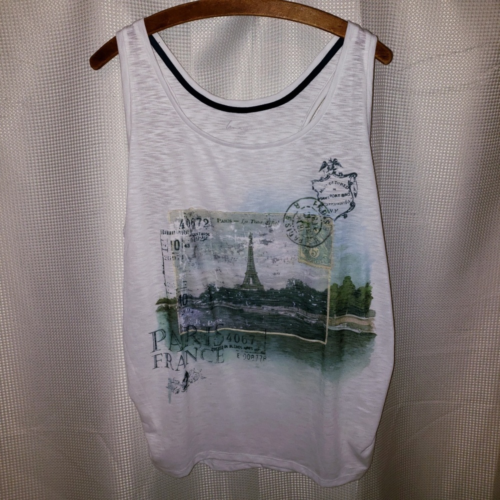 Lane Bryant Paris Postage Stamp Tank NWOT